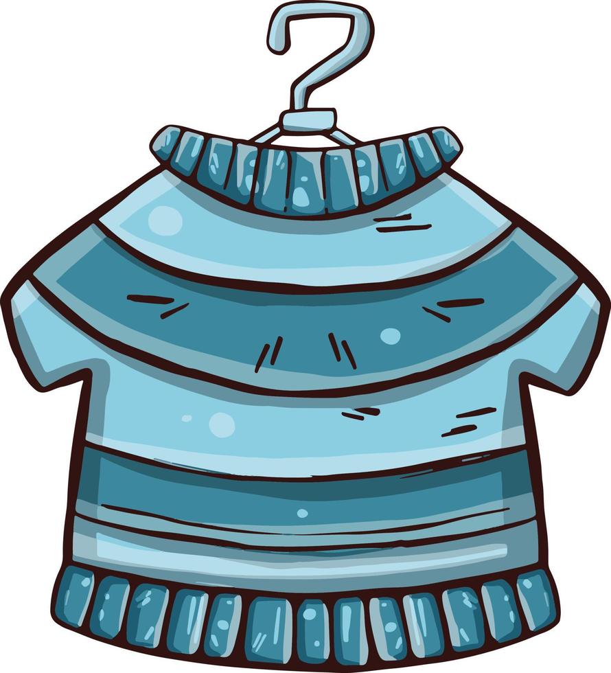 suéter infantil em um esboço de ilustração de símbolo de cabide vetor