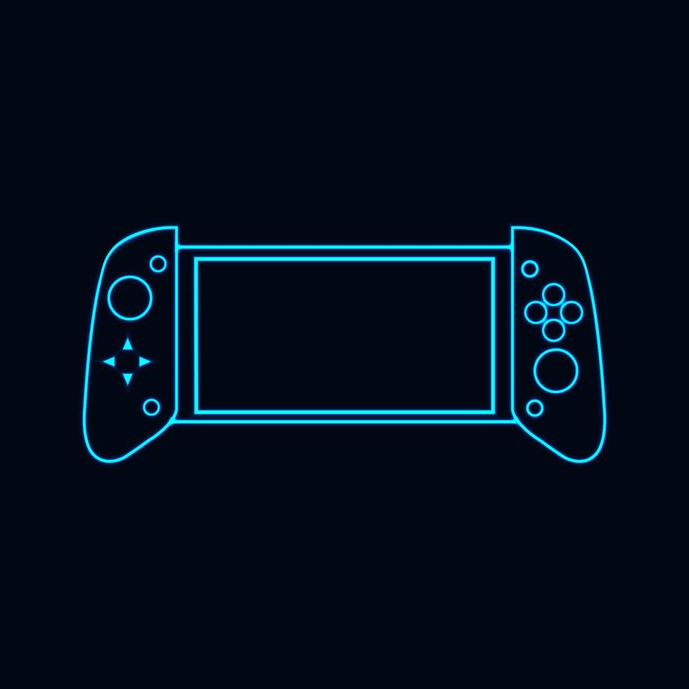 ilustração em vetor console nintendo switch interruptor de efeito de luz neon