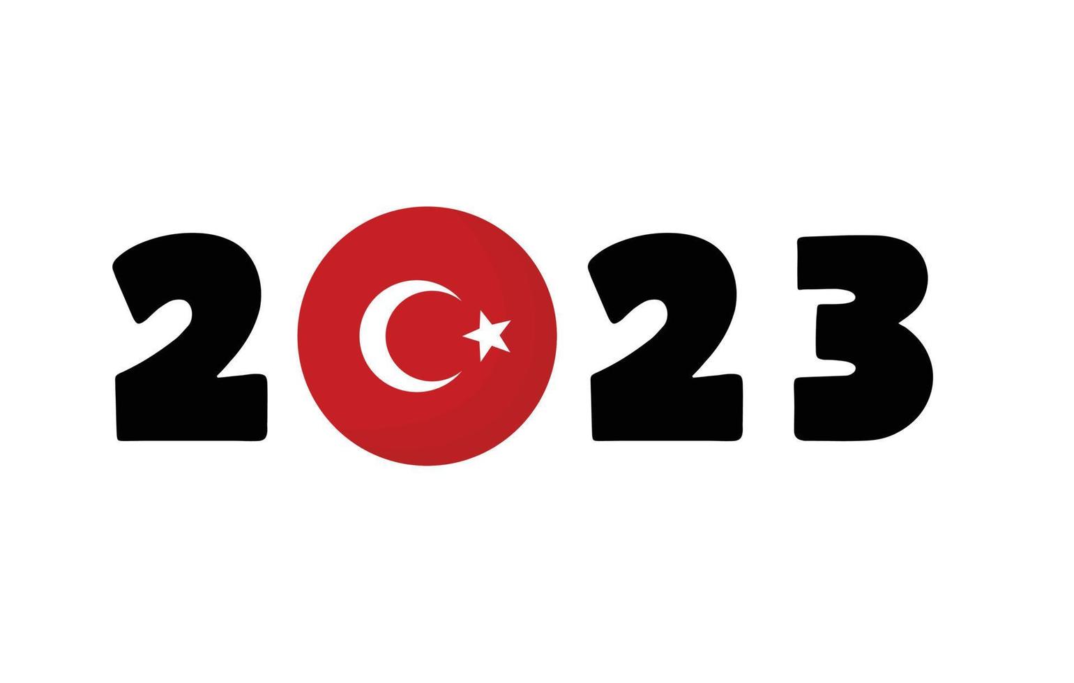 Eleições do presidente do governo da Turquia em 2023 e ilustração do conceito de feriado nacional. bandeira turca 2023. vetor