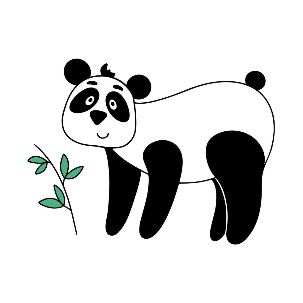panda engraçado fica ilustração vetorial isolada vetor