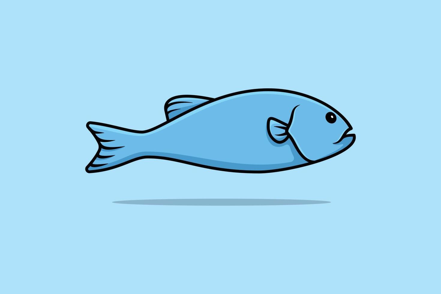 ilustração em vetor peixe bonito dos desenhos animados. conceito de ícone da natureza animal. projeto de vetor de frutos do mar restaurante.