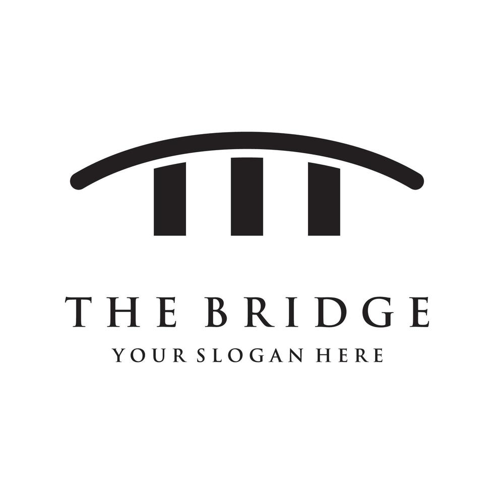 logotipo de construção de ponte criativa minimalista e elegante com um conceito moderno. com edição de ilustração vetorial. vetor