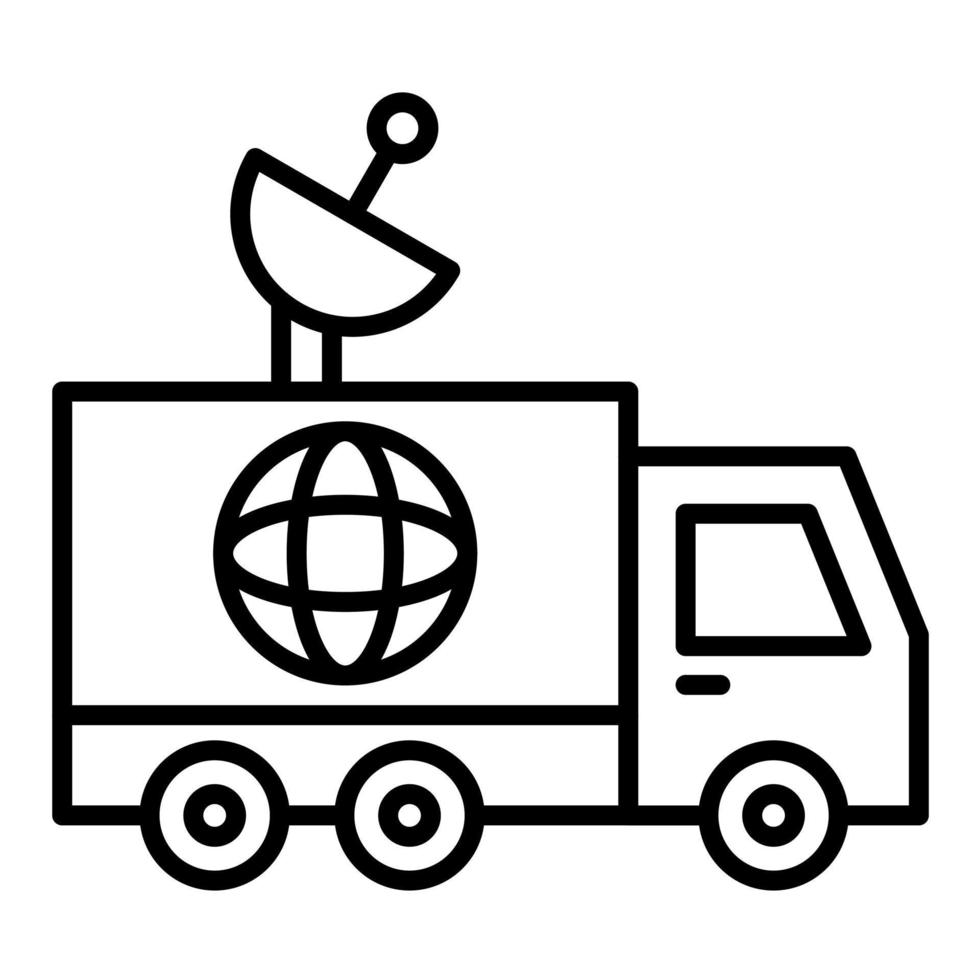 ícone de linha de caminhão satélite vetor