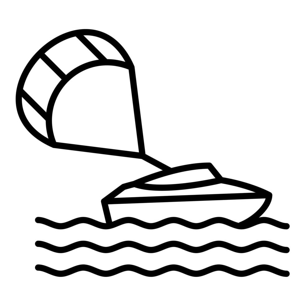 ícone da linha de parapente vetor