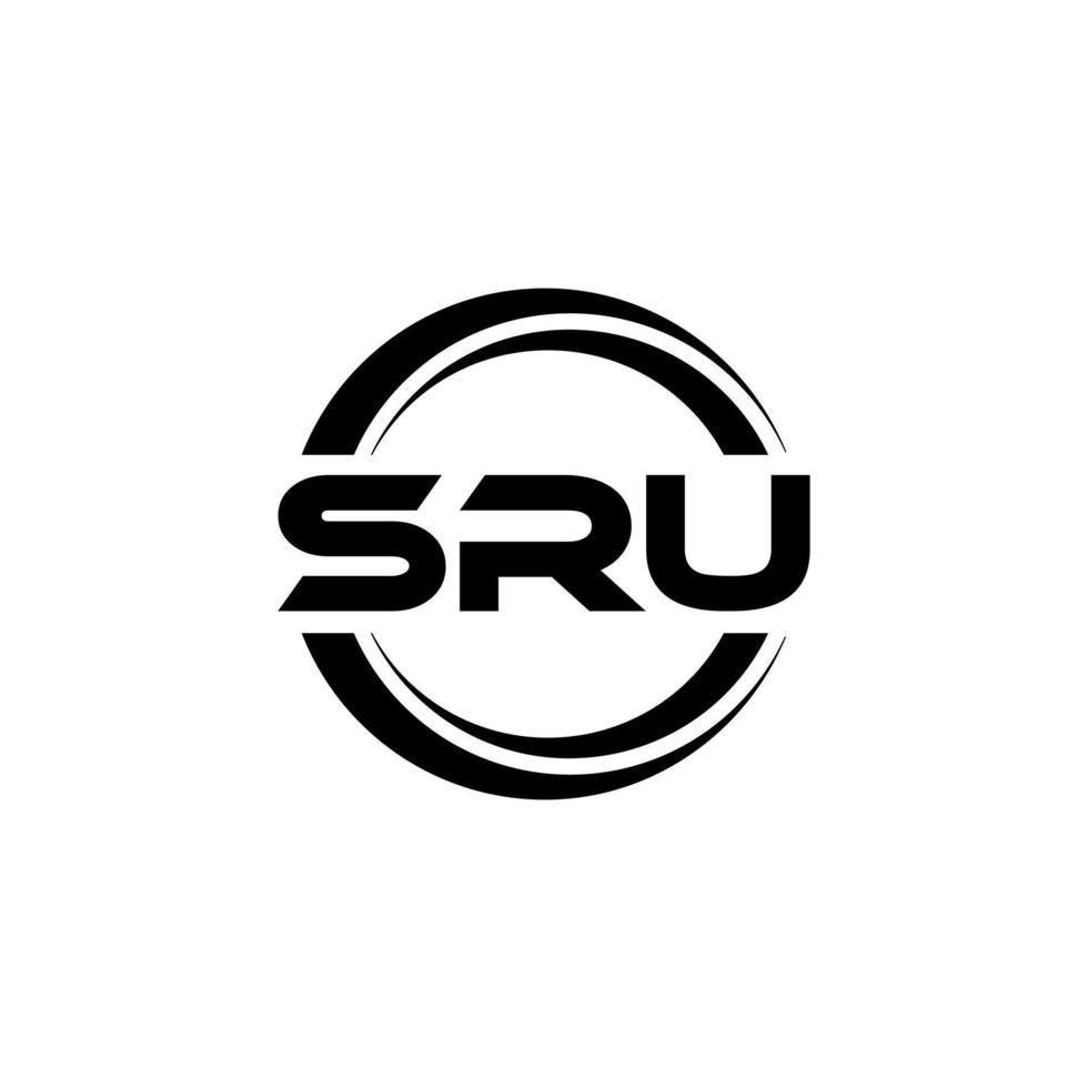 design de logotipo de carta sru na ilustração. logotipo vetorial, desenhos de caligrafia para logotipo, pôster, convite, etc. vetor