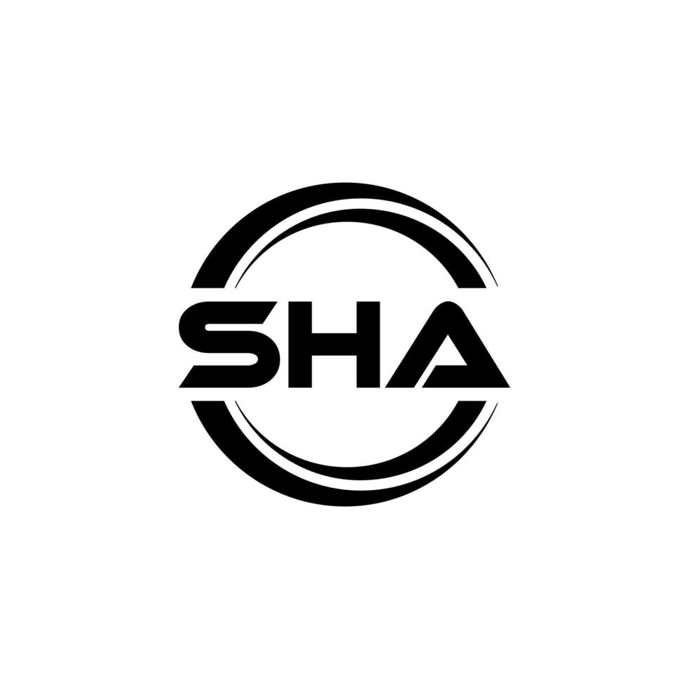 design de logotipo de carta sha na ilustração. logotipo vetorial, desenhos de caligrafia para logotipo, pôster, convite, etc. vetor