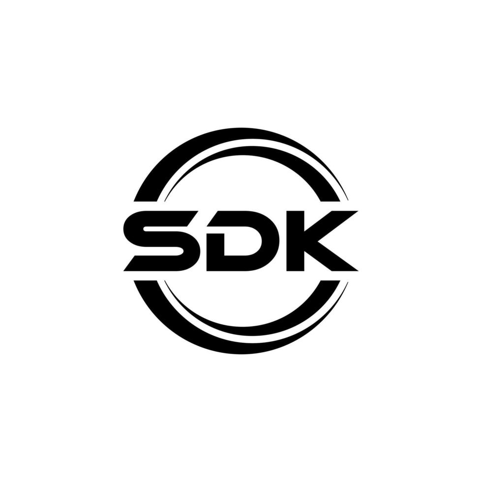 design de logotipo de carta sdk na ilustração. logotipo vetorial, desenhos de caligrafia para logotipo, pôster, convite, etc. vetor