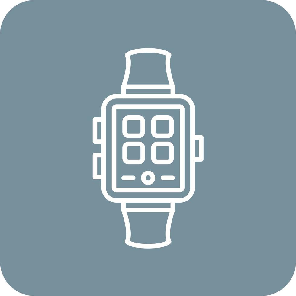 ícones de fundo da esquina da linha smartwatch vetor