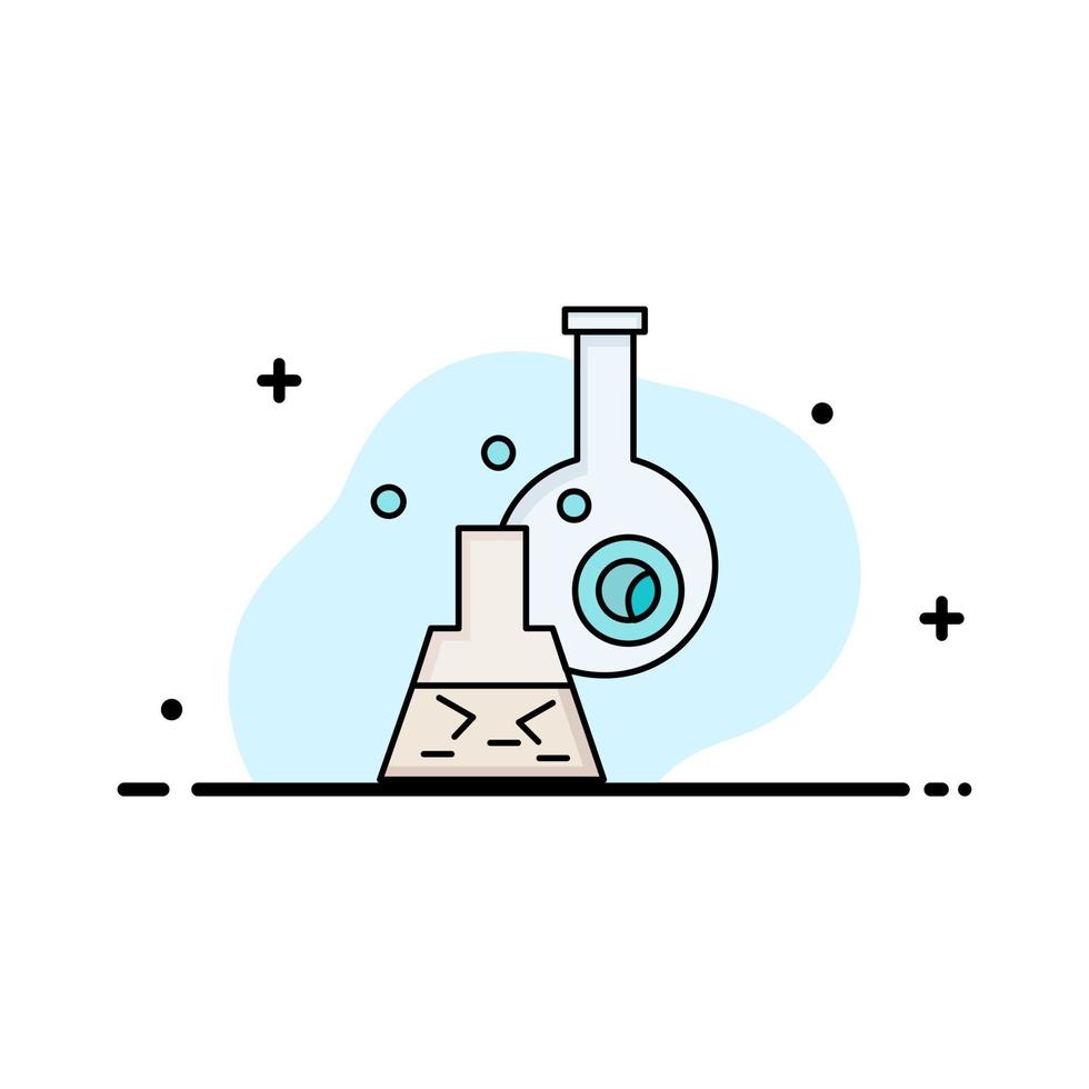 vetor de ícone de cor plana científica de tubo de ensaio de laboratório de copo