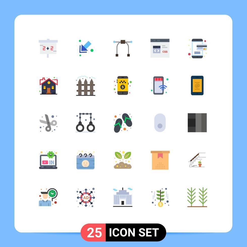 pacote de ícones vetoriais de estoque de 25 sinais e símbolos de linha para construir cartão de ferramentas on-line desenvolver elementos de design de vetores editáveis