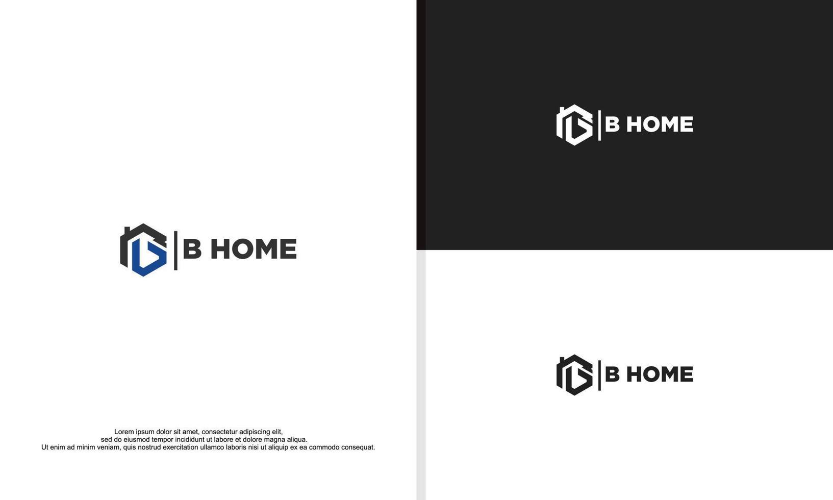 gráfico de vetor de ilustração de logotipo da letra b combinado com a casa, logotipo do monograma.
