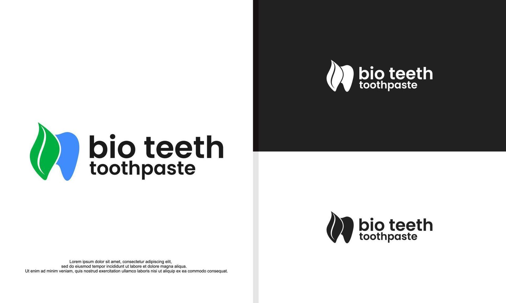 ilustração de design de logotipo de pasta de dente bio vetor