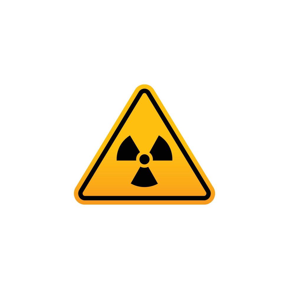 vetor de símbolo de radiação de cuidado. vetor triângulo amarelo