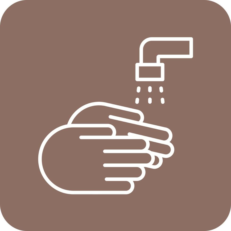 lavar as mãos linha ícones de fundo de canto redondo vetor