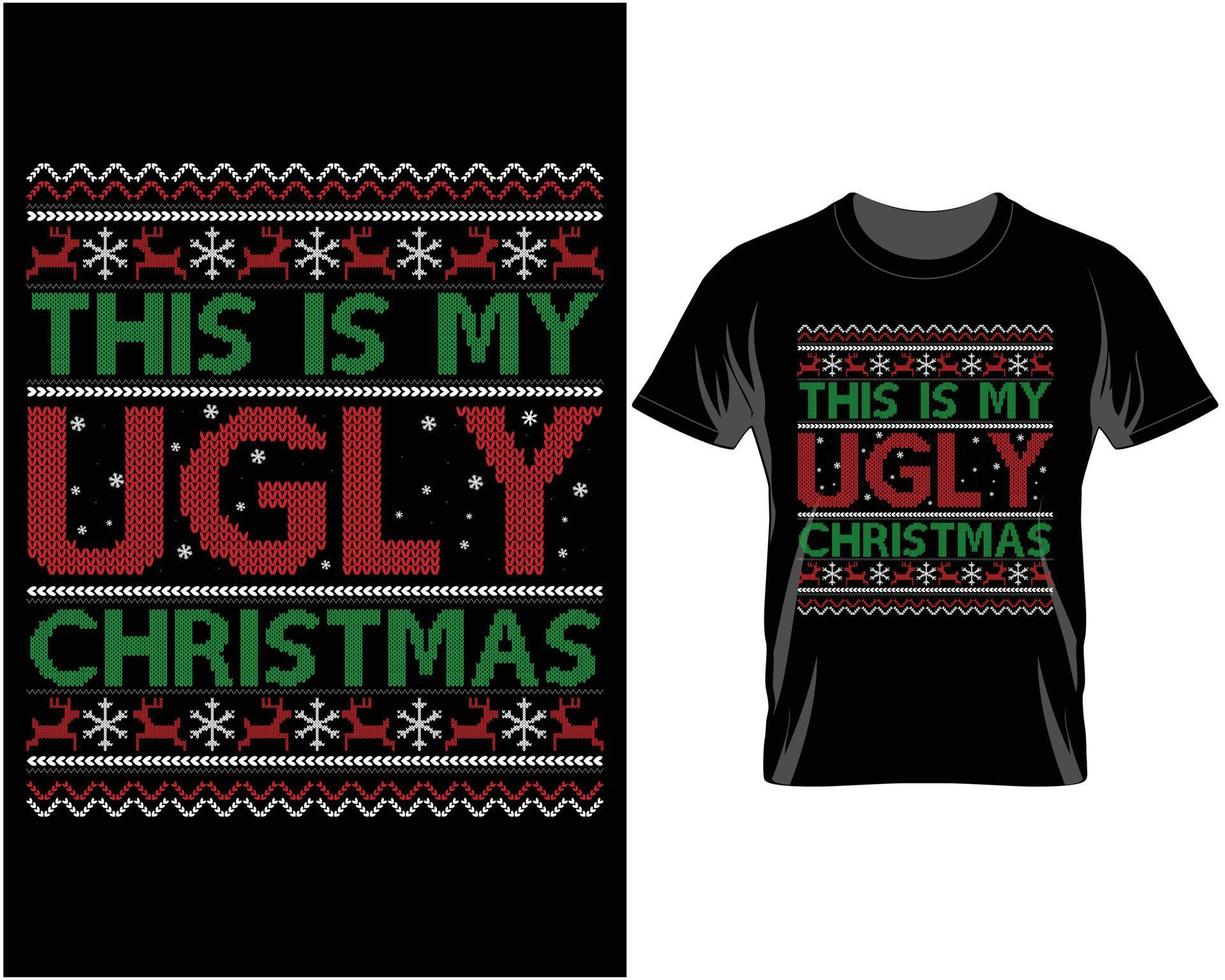 este é o meu vetor feio de design de camiseta de natal