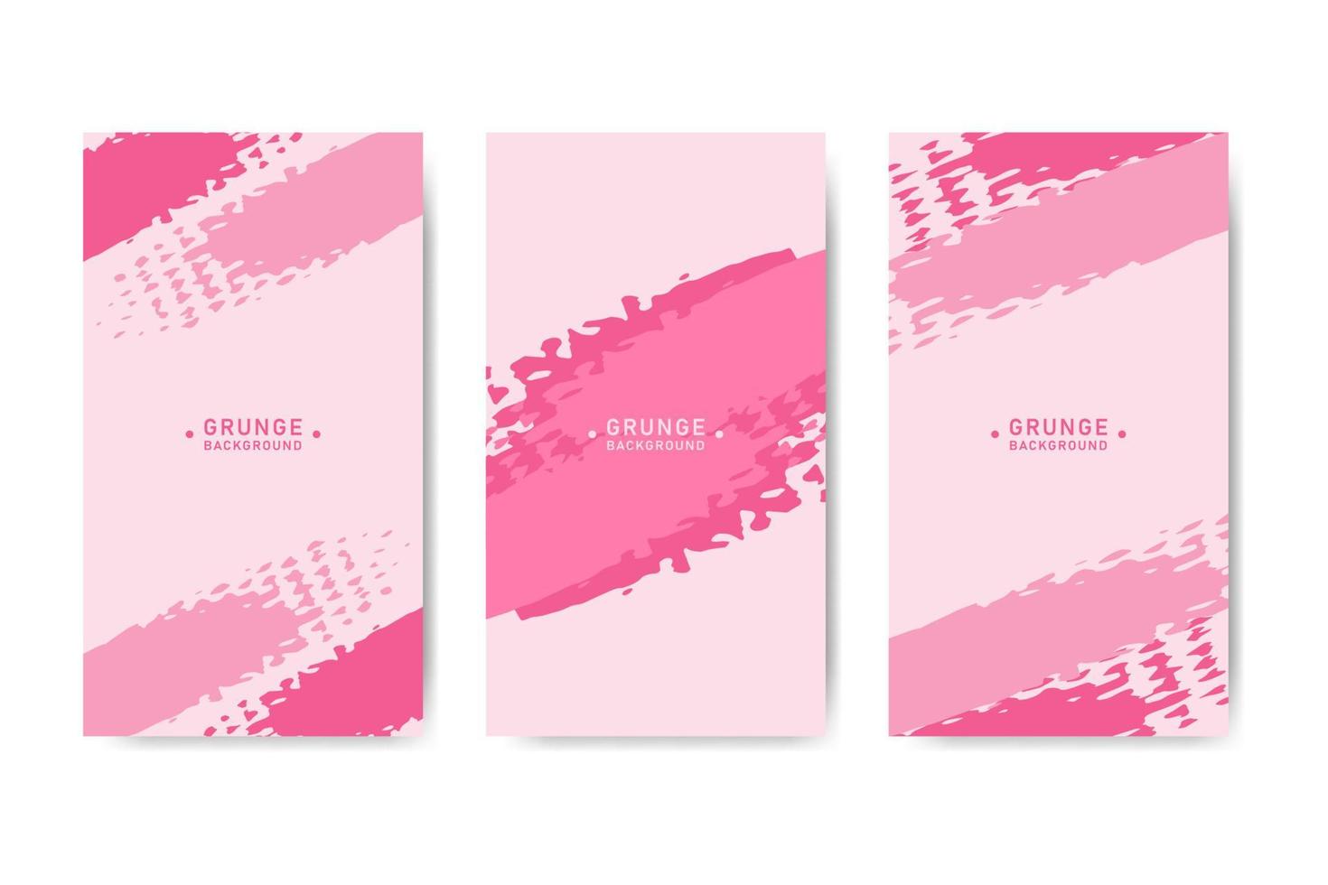 coleção de banners grunge abstrato rosa para postagens e histórias em mídias sociais vetor