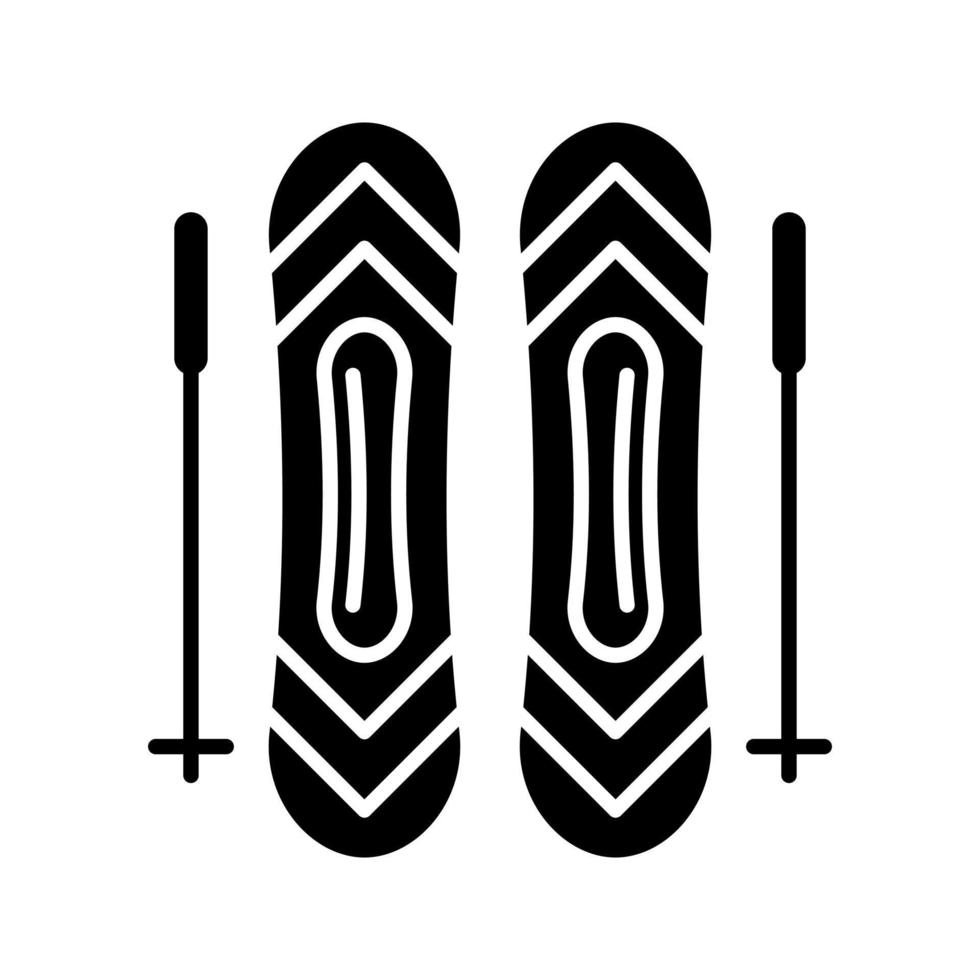ícone de vetor de bastões de esqui