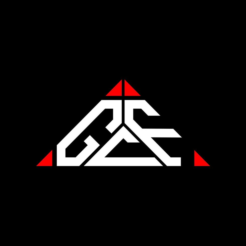 design criativo do logotipo da carta gcf com gráfico vetorial, logotipo simples e moderno gcf em forma de triângulo redondo. vetor