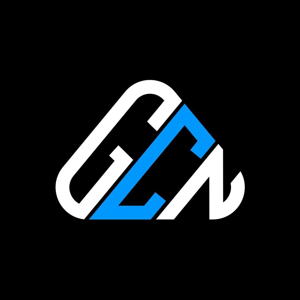 design criativo do logotipo da carta gcn com gráfico vetorial, logotipo simples e moderno gcn em forma de triângulo redondo. vetor