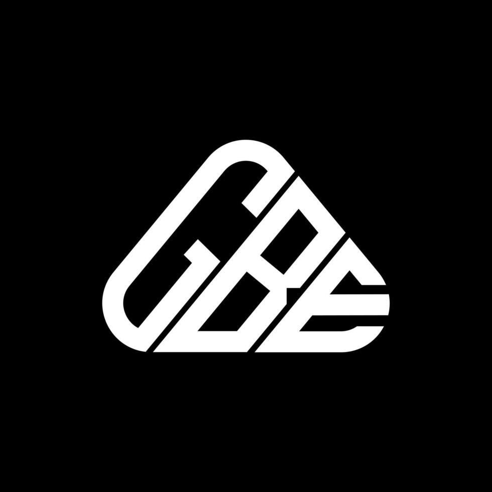 design criativo do logotipo da carta gbe com gráfico vetorial, logotipo simples e moderno da gbe em forma de triângulo redondo. vetor