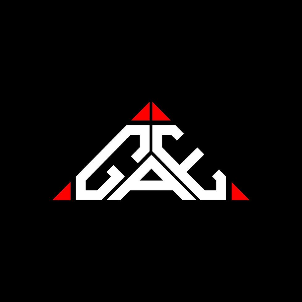design criativo do logotipo da carta gae com gráfico vetorial, logotipo simples e moderno gae em forma de triângulo redondo. vetor