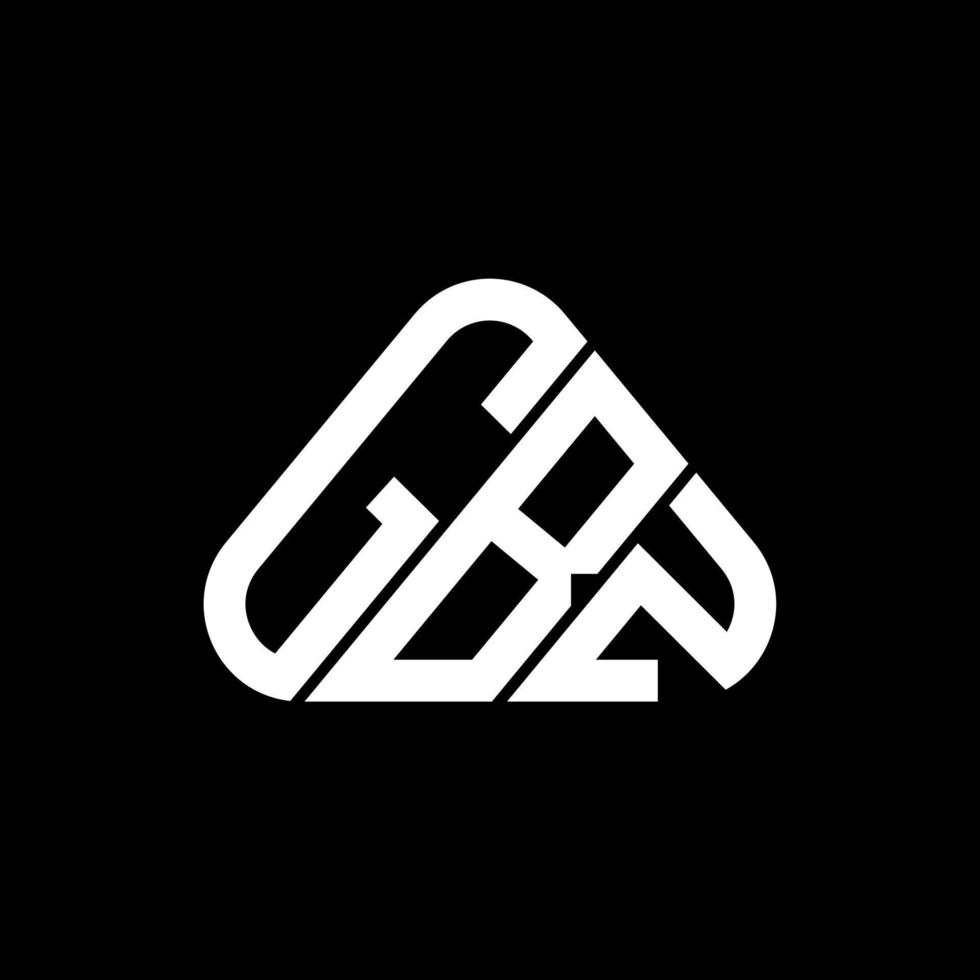 design criativo do logotipo da carta gbz com gráfico vetorial, logotipo gbz simples e moderno em forma de triângulo redondo. vetor