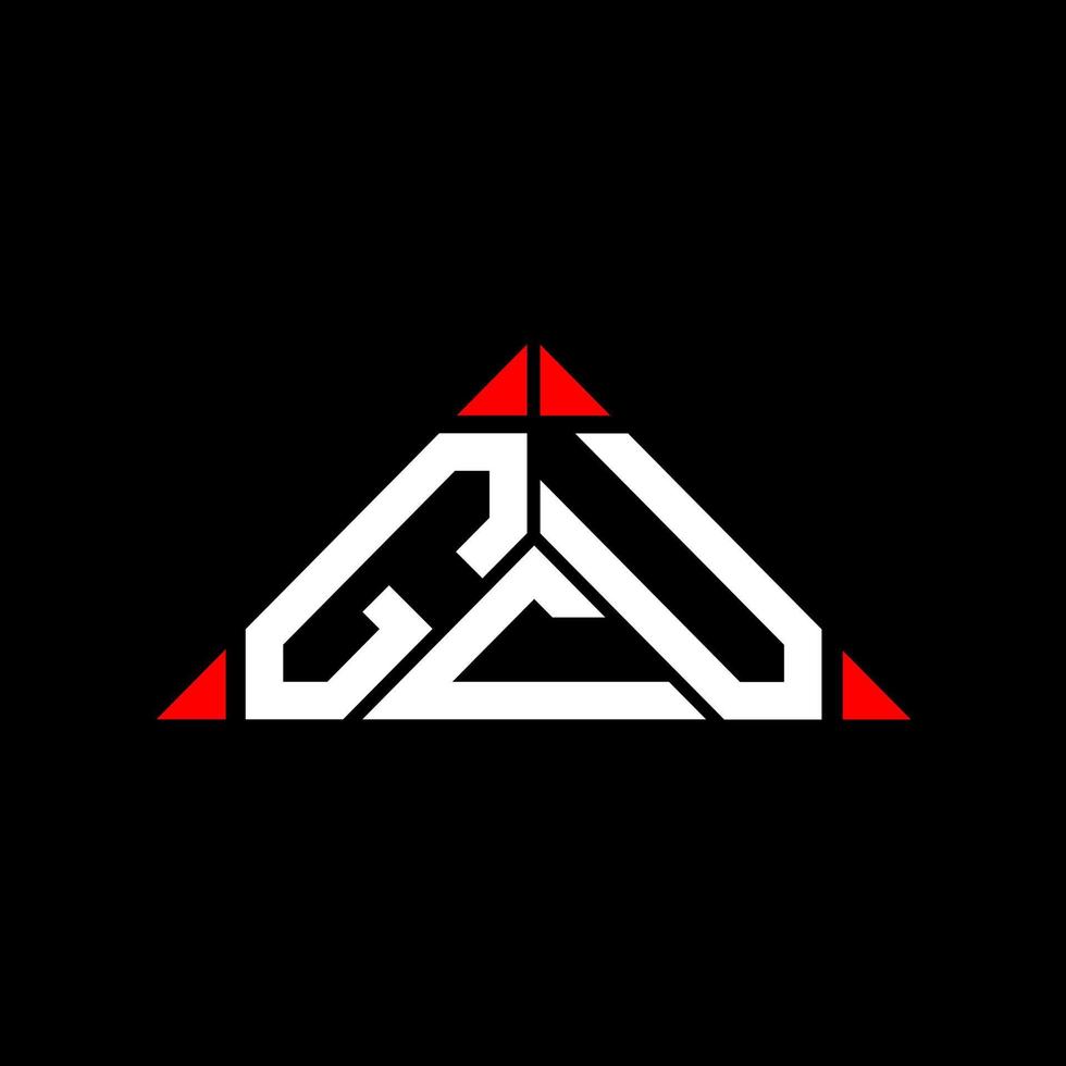 design criativo do logotipo da letra gcu com gráfico vetorial, logotipo simples e moderno gcu em forma de triângulo redondo. vetor