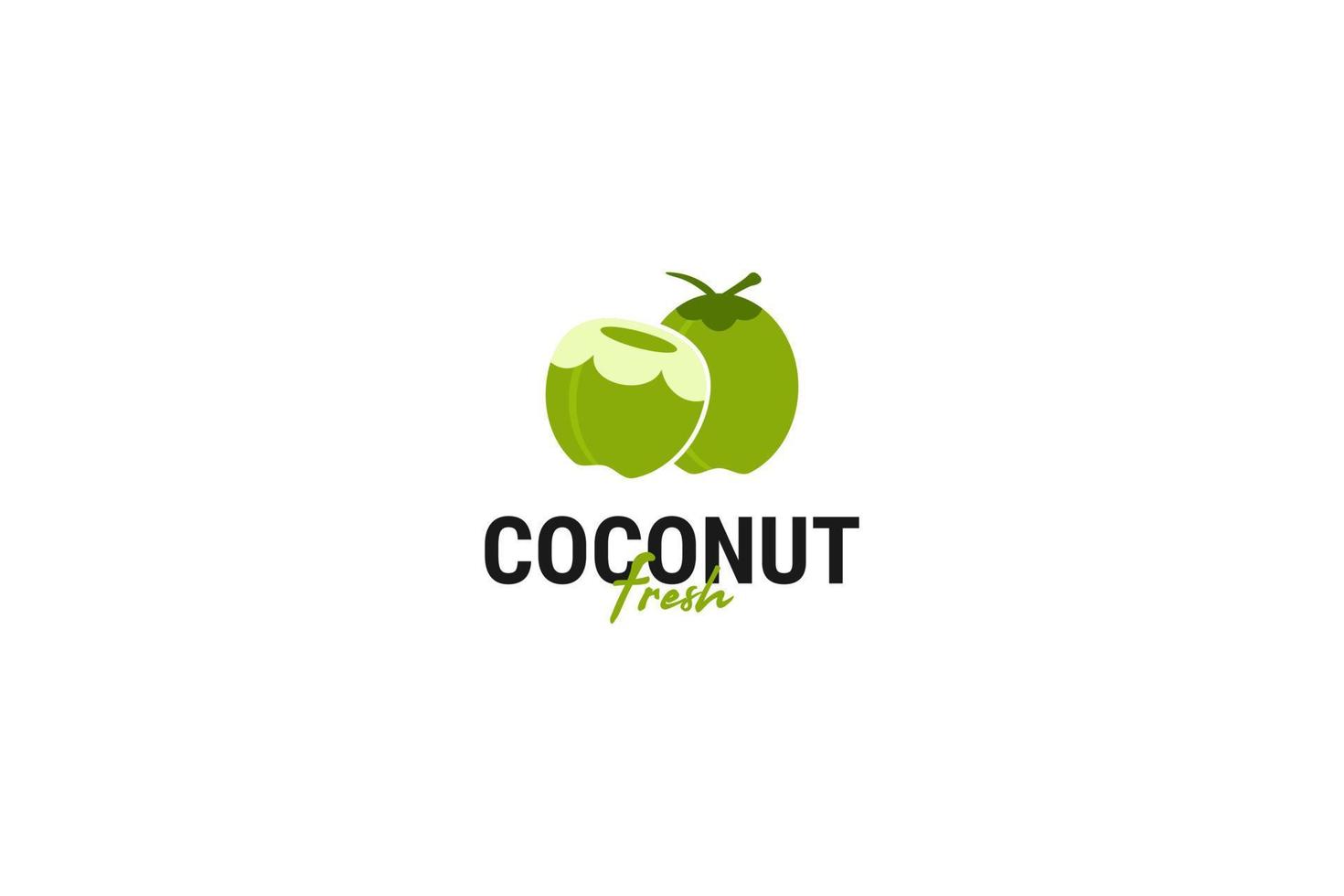 ilustração de modelo de vetor de design de logotipo de ícone de coco plano