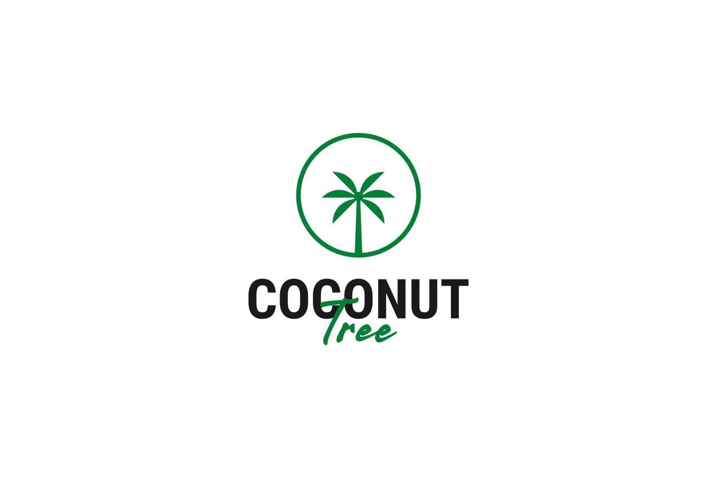 ilustração de modelo de design de logotipo de árvore de coco plana vetor