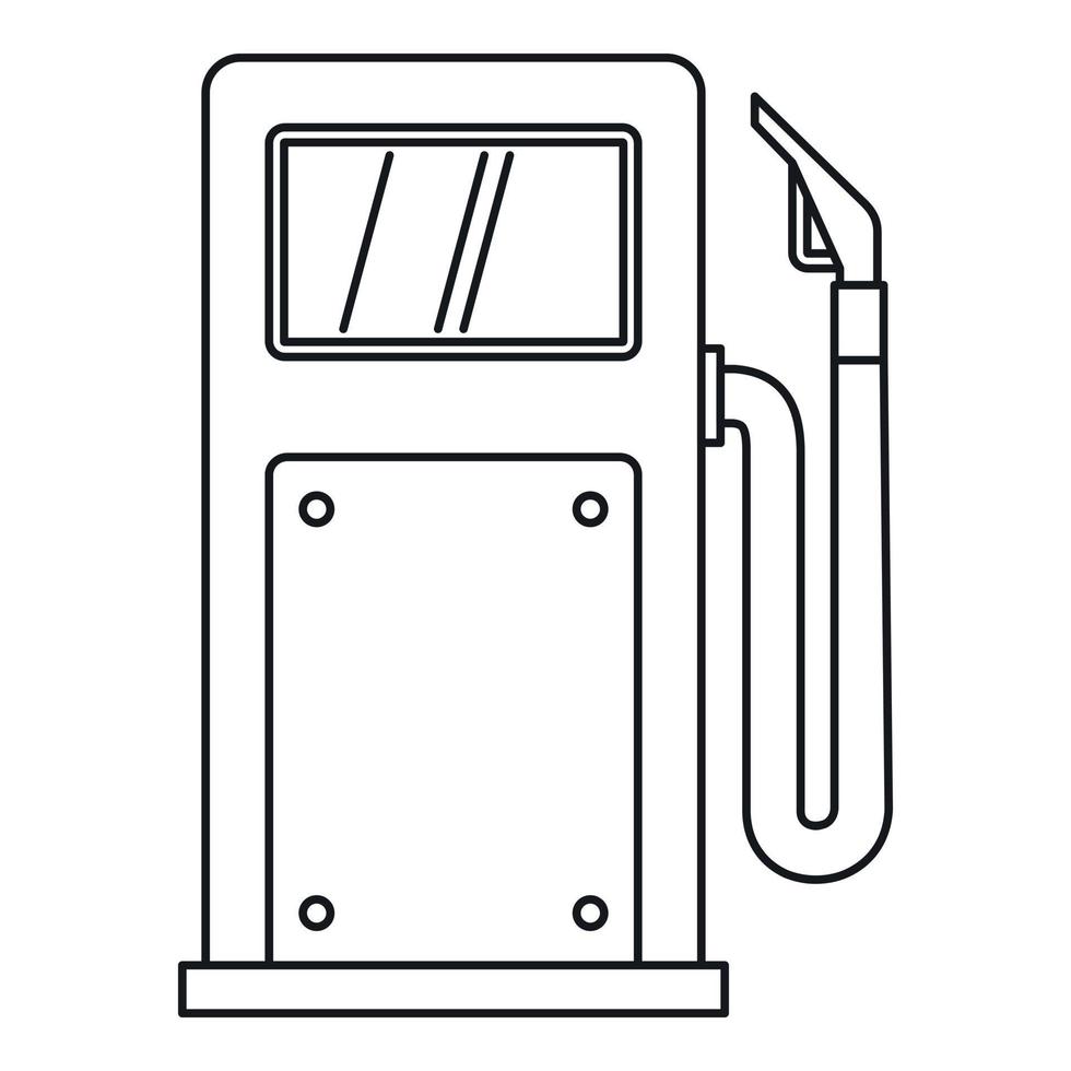 ícone de posto de gasolina, estilo de estrutura de tópicos vetor