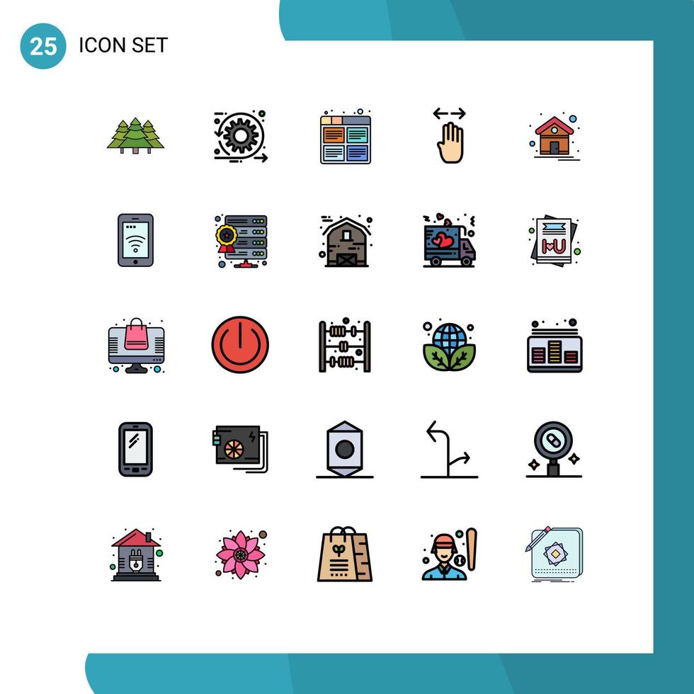 pacote de ícones vetoriais de estoque de 25 sinais e símbolos de linha para imagens de produção de sprint de quatro dedos editáveis elementos de design vetorial vetor