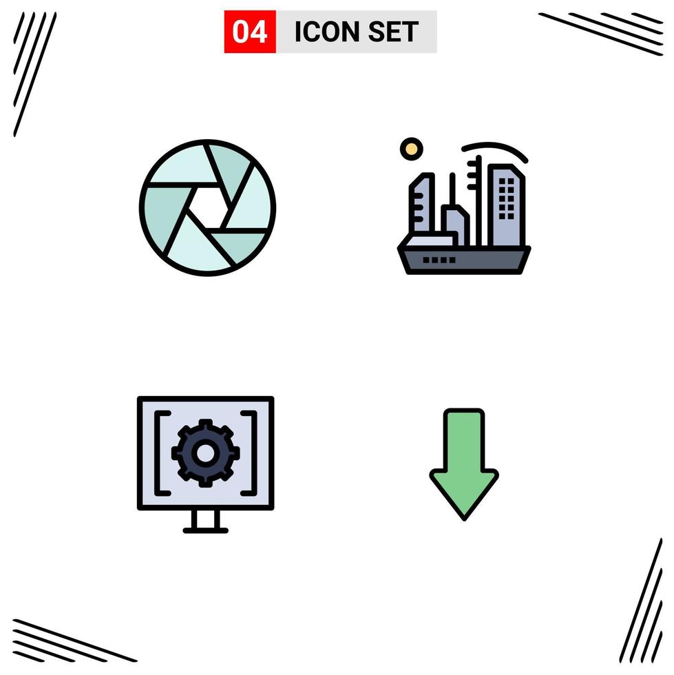 4 ícones criativos sinais modernos e símbolos da colônia de fotos de contato de abertura ajudam elementos de design de vetores editáveis