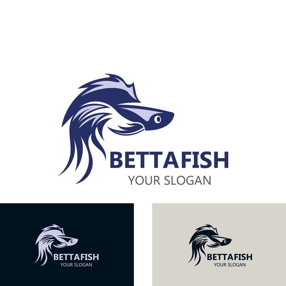 ilustração vetorial de design de estilo de logotipo moderno de peixe betta vetor