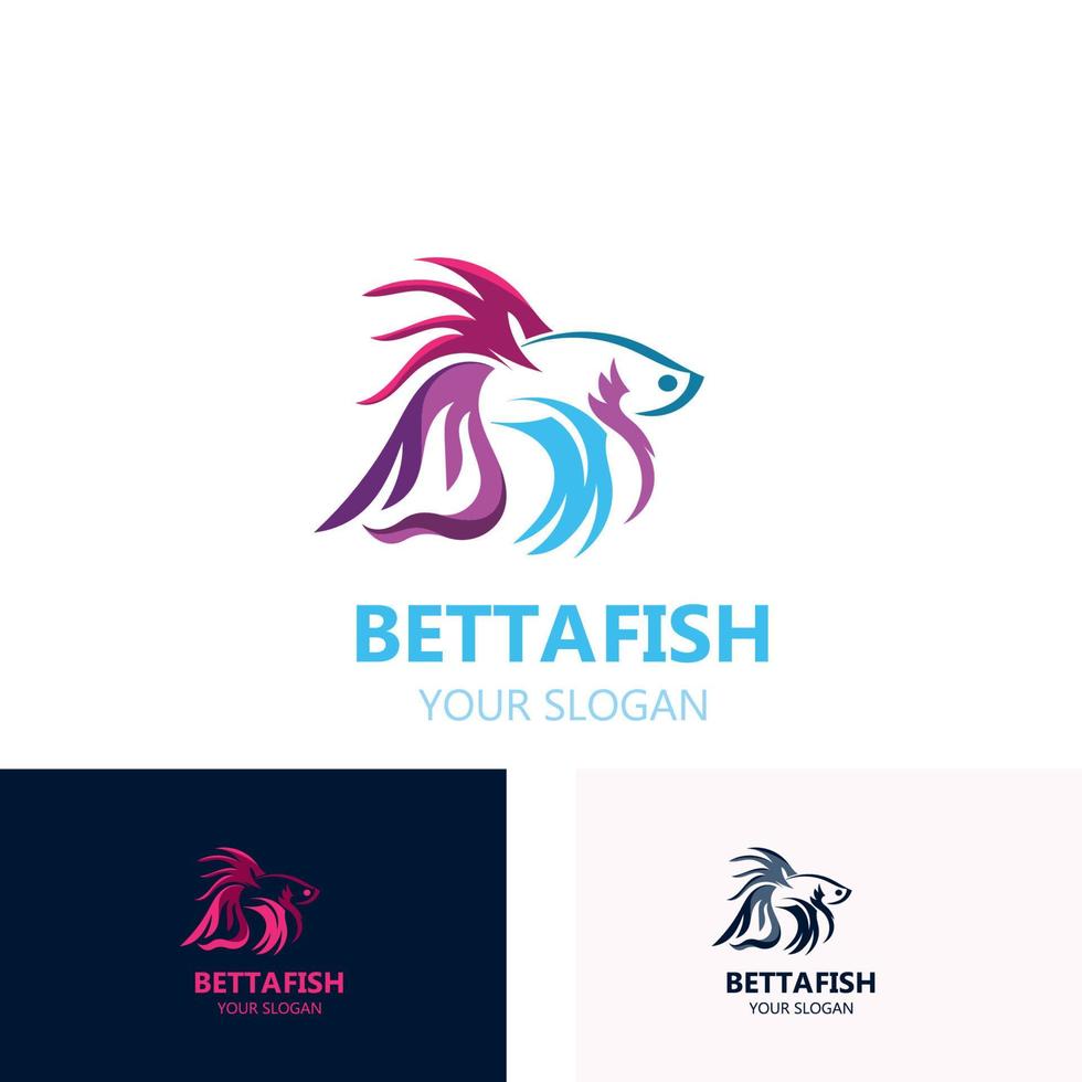 ilustração vetorial de design de estilo de logotipo moderno de peixe betta vetor