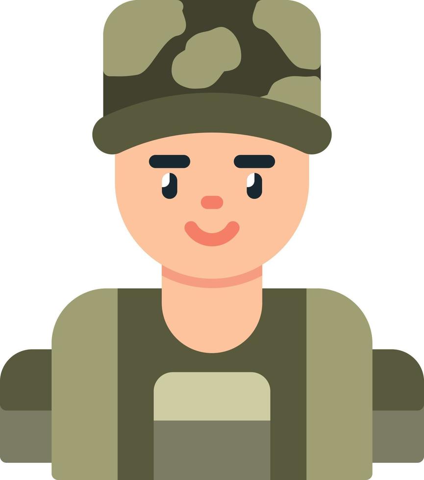 ícone plana de soldado vetor