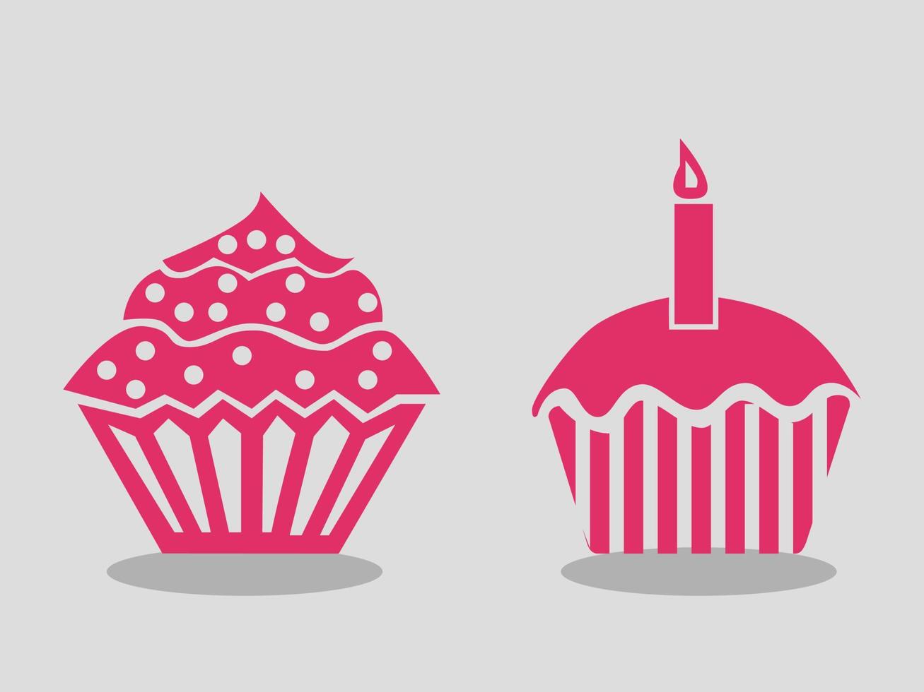 ilustração vetorial gratuita de ícone de cupcake fofo vetor