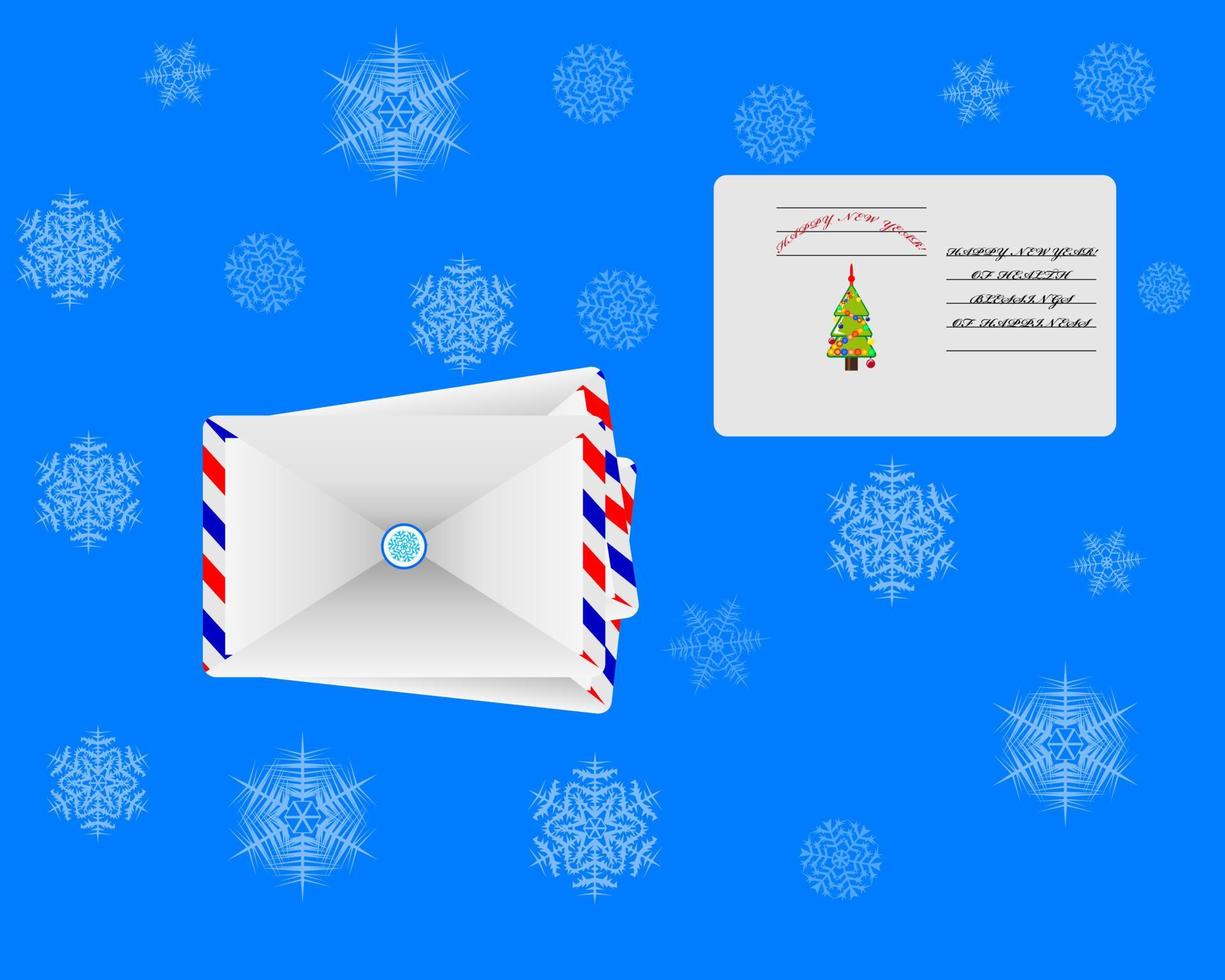 envelopes de saudação de ano novo para cartas vetor