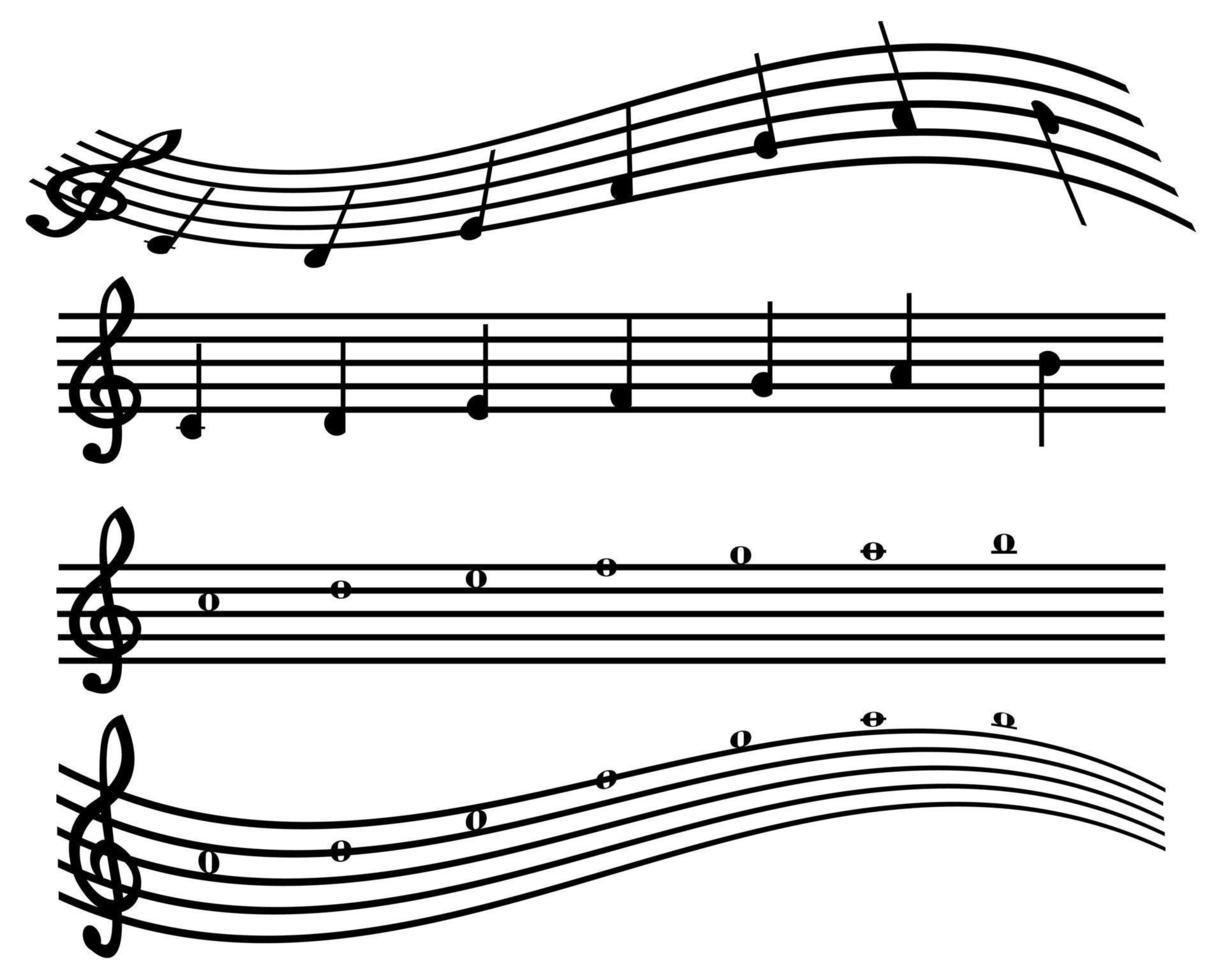 notas para a música tocar em diferentes instrumentos vetor