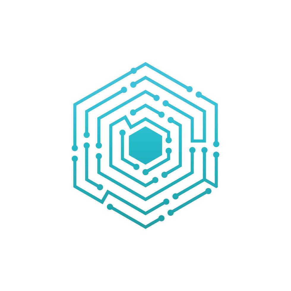 logotipo da tecnologia hexagonal vetor