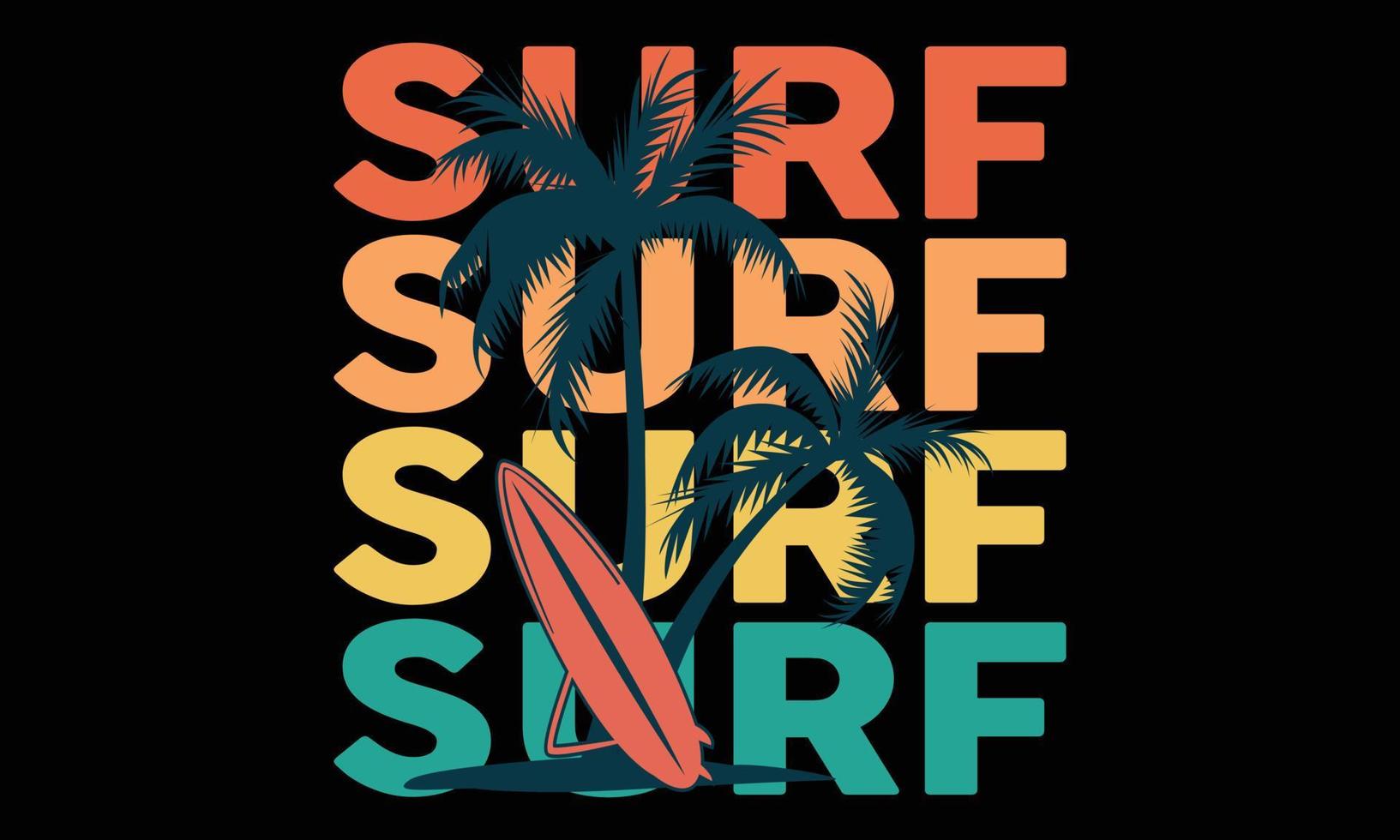 design de t-shirt de tipografia do paraíso do surf. tipografia de surf motivacional t-shirt crianças criativas e ilustração vetorial de tema de surf. vetor