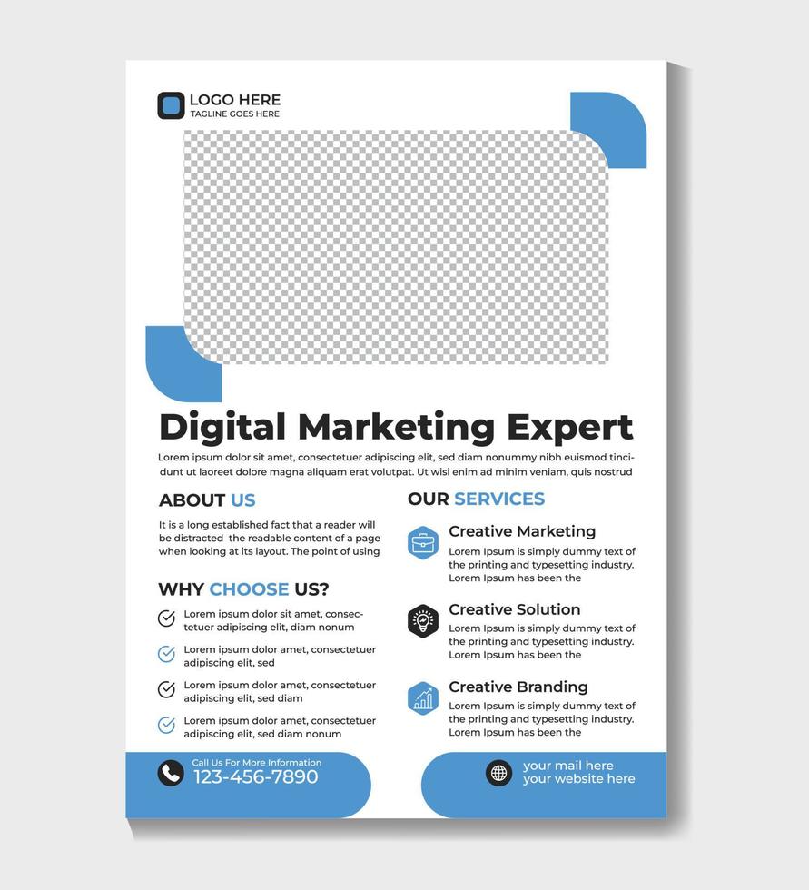 vetor de modelo de design de folheto de negócios de marketing digital corporativo