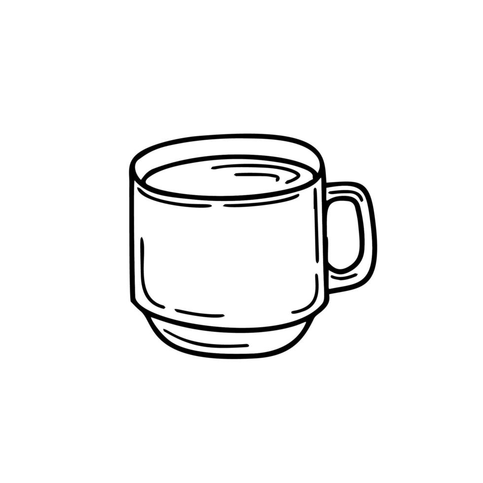 xícara de café ou chá em estilo doodle vetor