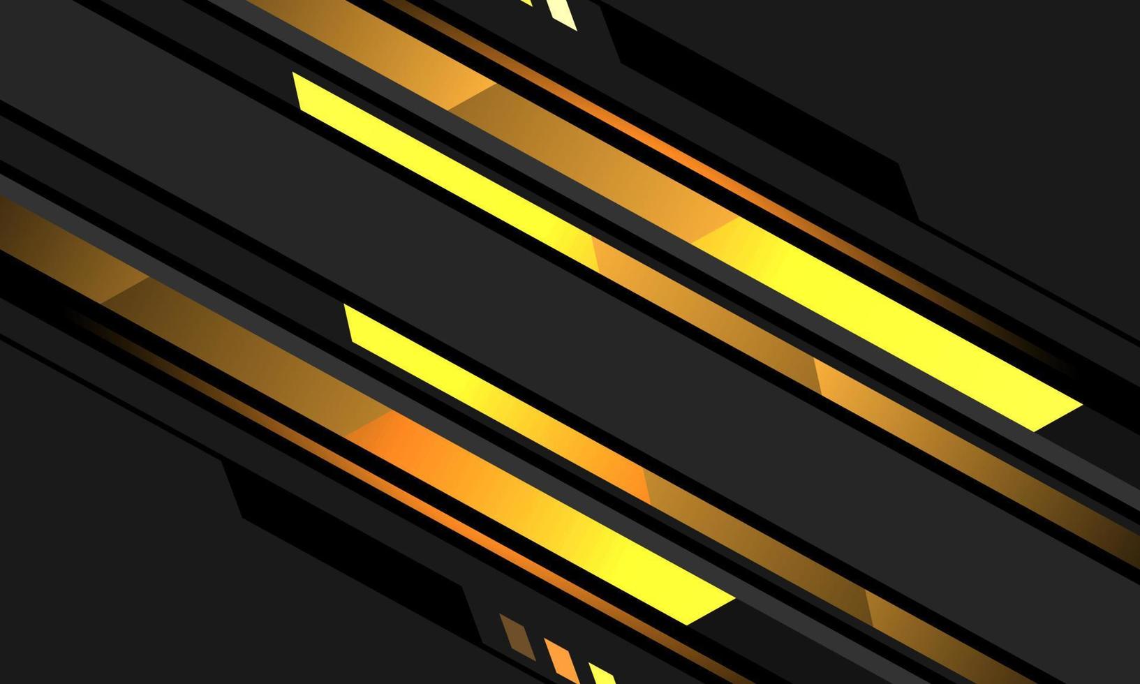 linha de luz neon amarela abstrata barra dinâmica cibernética geométrica no design de circuito preto cinza moderno fundo de tecnologia futurista vetor