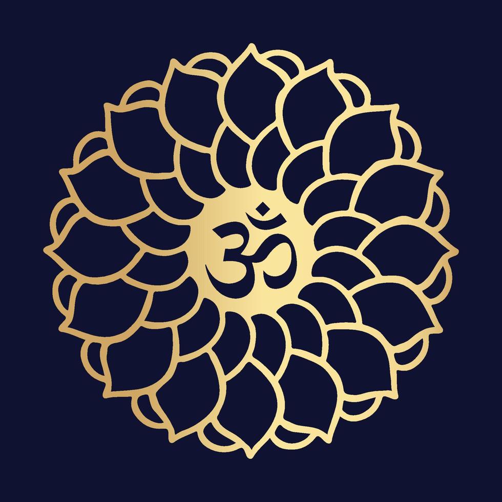 om símbolo religioso hindu com mandala de flores vetor