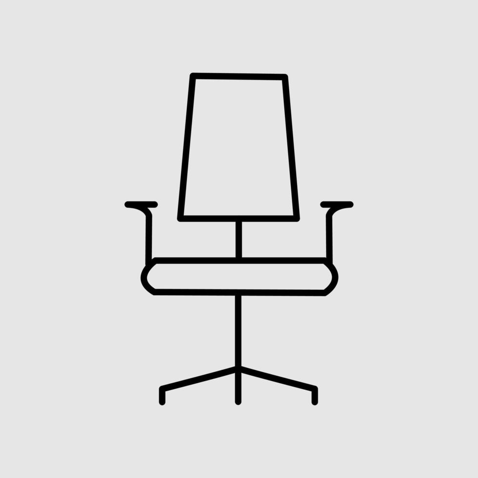 ícone de cadeira no ícone de estilo de linha preta vetor