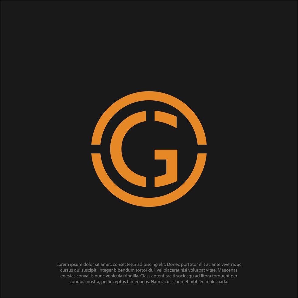 alvo circular cg, gc, c, g letras abstratas logotipo monograma design vector