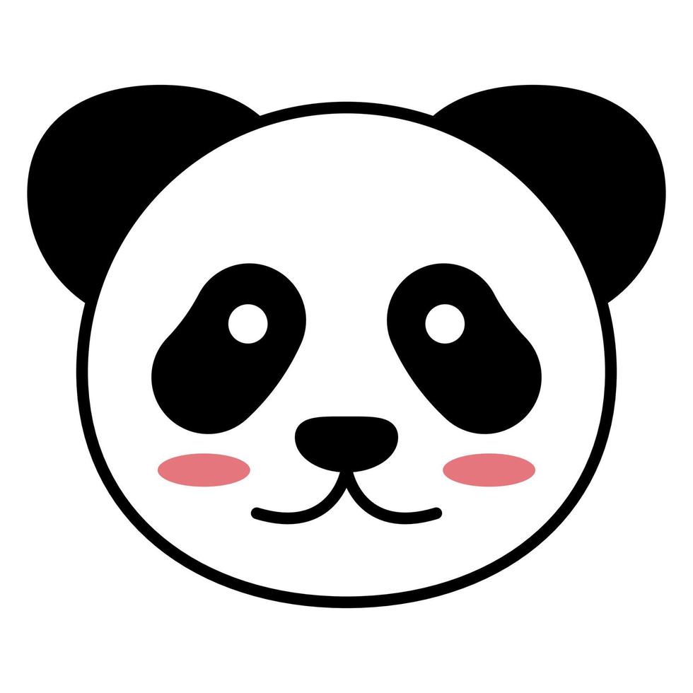 ícone de vetor de rosto de panda fofo
