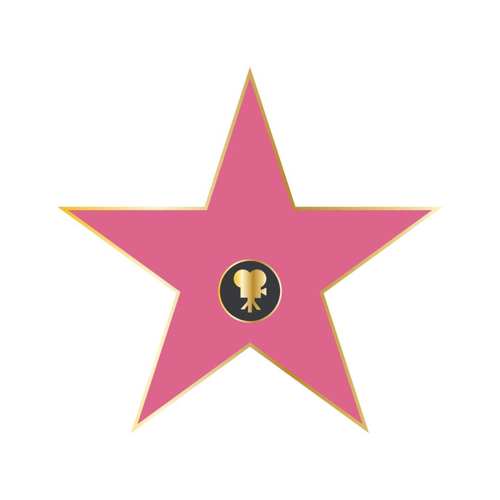 símbolo de sinal de ícone de estrela de hollywood em branco vetor