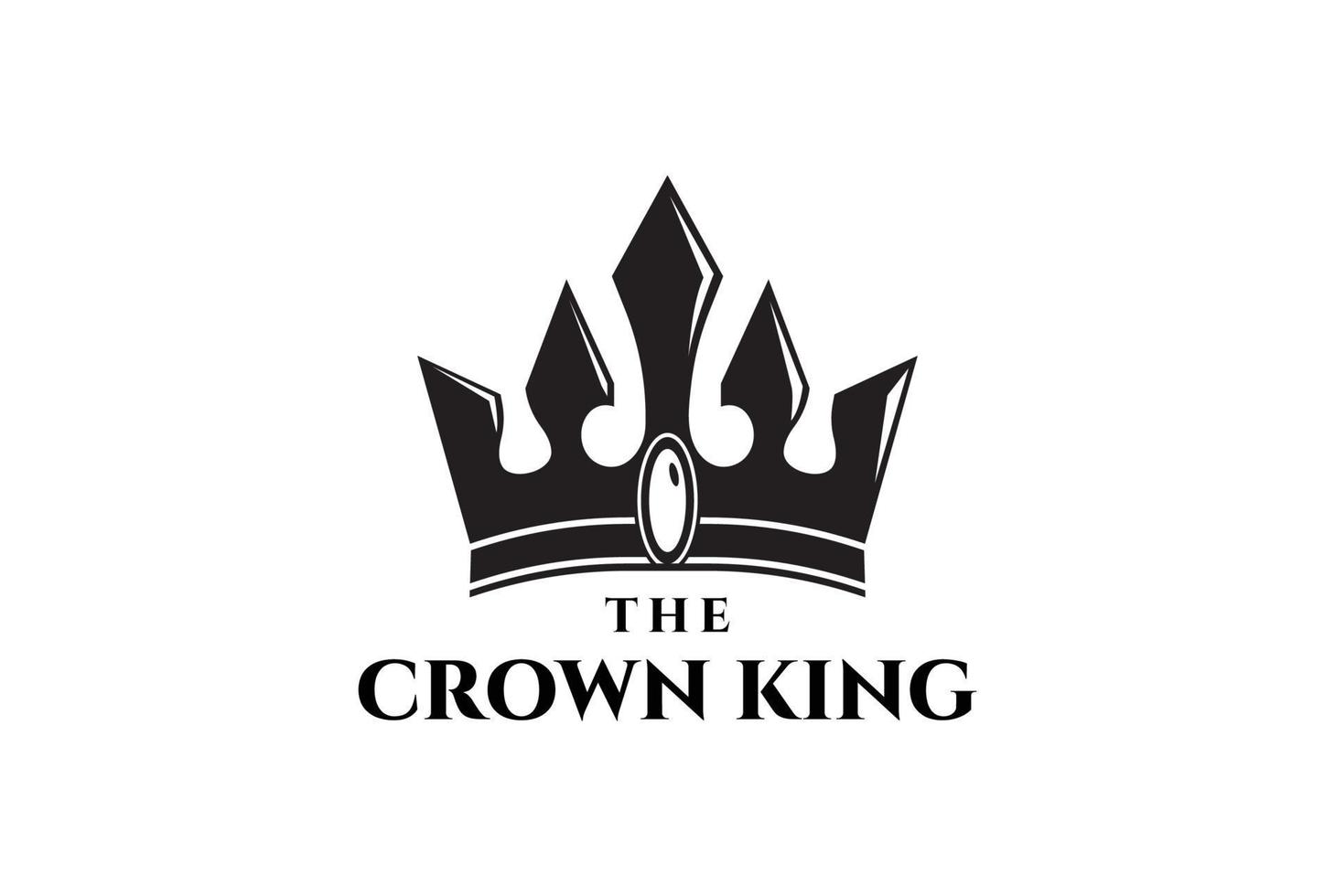 vetor de design de logotipo vintage retrô real rei rainha coroa