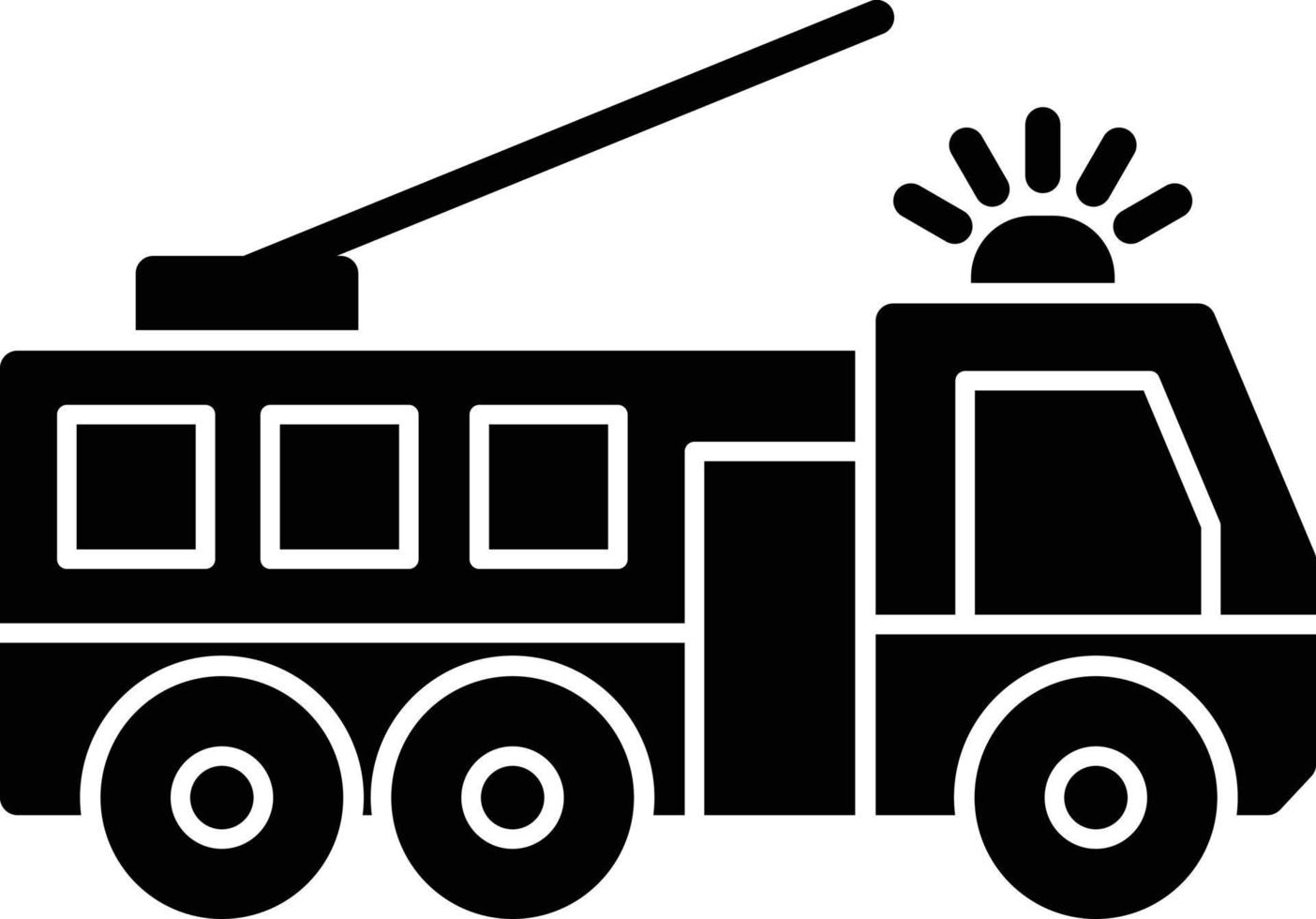 ícone de glifo de caminhão de bombeiros vetor